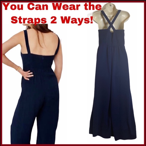 MADEWELL WIDE-LEG JUMPSUIT NAVY Sz 2 - Picture 2 of 10